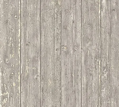 Livingwalls Klebefolie Holzoptik 0,52m x 2,50m beige grau Möbelfolie selbstklebende Tapete Made in Germany 368521