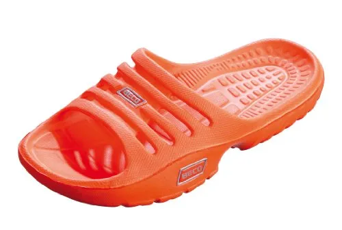 Beco Badeschuhe Kinder – leichte EVA Badesandalen Kinder für Mädchen & Jungen, komfortable Badeschlappen Kinder ideal für Schwimmbad oder Strand – in Orange, Größe: 33