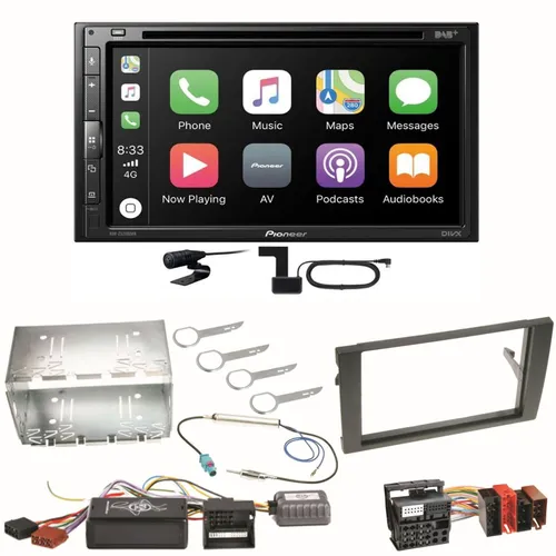 Pioneer AVH-Z5200DAB Android Auto Carplay Einbauset für Seat Exeo Audi A4 B6 B7