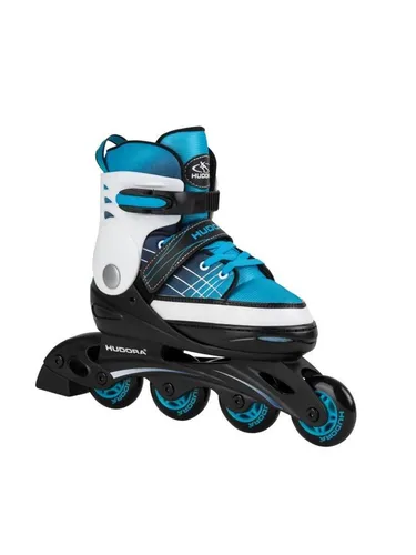 Hudora 37341 Inline Skates blue - Verstellbare Rollschuhe für Kinder - Inliner für Kinder, größenverstellbar über 4 Größen, ideal für jahrelangen Skating-Spaß. Mit praktischem Power-Strap und Push-Lock-Schnalle für einfachen Einstieg.