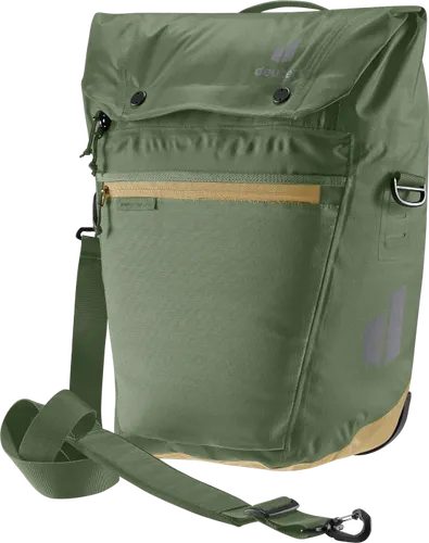 deuter Mainhattan 17+10 Wasserdichte Hinterradtasche - Fahrradtasche mit BagFix-Halterung, wasserdicht und ideal für Tablets und Laptops bis 15 Zoll, inklusive abnehmbarem Schultergurt und reflektierenden Elementen.