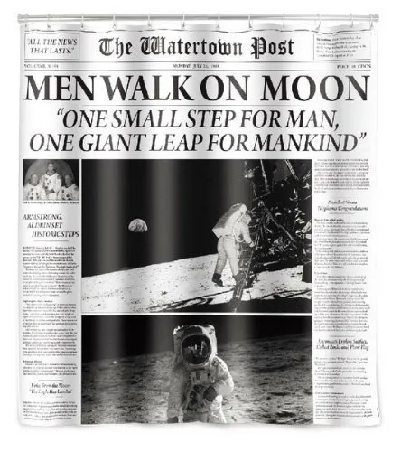 Hayrets Duschvorhang Walk on Moon 180x180 cm für Badewanne & Dusche im Badezimmer, Badvorhang Anti-Schimmel und wasserdicht mit 12 Duschvorhangringe