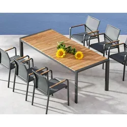 Best Paros Gartentisch - sand - Gartentisch aus robustem Aluminium mit pflegeleichter Polywood-Tischplatte, ideal für stilvolle Mahlzeiten im Freien und ganzjährig witterungsbeständig.