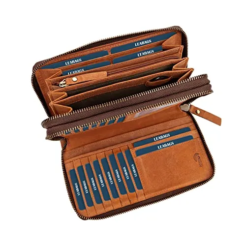 LEABAGS Leder Geldbörse Damen