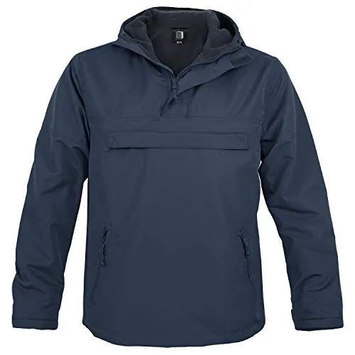 bw-online-shop Hooded Windbreaker mit Fleecefutter - 5XL - Funktionsjacke in navy, atmungsaktiv und wind- sowie wasserabweisend, mit großem Reißverschlussfach und integriertem Fleecefutter für optimalen Tragekomfort.