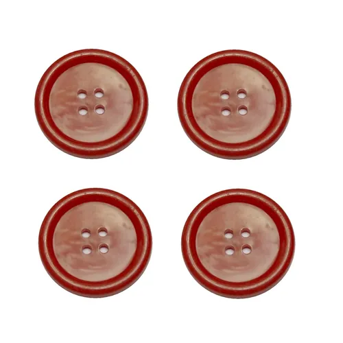 Knopf Knöpfe 30mm 4 loch rot 4 Stück (0136)