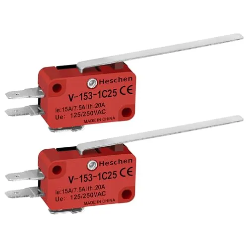 Heschen Mikroschalter, V-153-1C25, SPDT, langer Scharnierhebel, 20A 250VAC, 2er-Pack