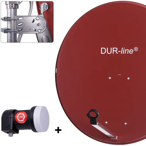 DUR-line MDA 90 Rot - Digitale 1 TNSatellitenschüssel Komplett-Anlage - SAT-Antennen, inklusive hochwertigem Zubehör für optimalen Empfang und einfache Installation.