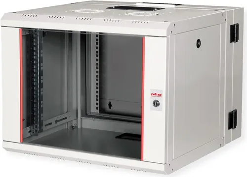 ROLINE 19-Zoll Wandgehäuse Pro 7 HE, schwenkbar & flexibel - Servergehäuse mit schwenkbarem Design für einfache Netzwerkverkabelung, robust aus Stahl und mit abschließbarer Fronttür aus gehärtetem Glas für optimale Sicherheit.