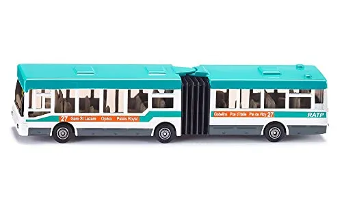 siku 1617001 Gelenkbus RATP Frankreich - Türkis Weiß, detailreiches Spielzeugmodell für Kinder und Sammler, ideal als Geschenk oder Dekoration