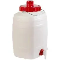 PROREGAL® Regentonne 10 Liter mit Schraubdeckel & Ventil - Regentonne in kompakter Größe, ergonomisch gestaltet für 30% mehr Lagerplatz, ideal für den Transport von Flüssigkeiten und mit Lebensmittelkontaktzertifikat.