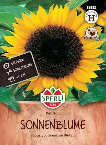 Sperli Sonnenblumensamen Full Sun, F1 86812 - einjährig - Schnittblume - ca. 2m - robuste Sorte - pollenarm - Pflanzen Samen, Saatgut, Blumensamen