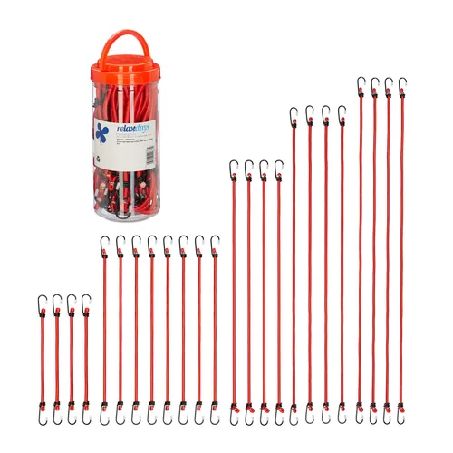 Spanngummi Gummi-Spanner Gepäckspanner Expanderseil 24 Stück Rot 5 Größen