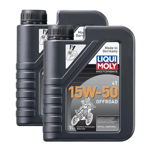 2x LIQUI MOLY 3057 Motorbike 4T Motoröl Offroad 15W-50 1L