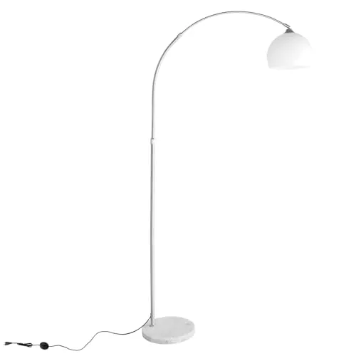 CCLIFE LED E27 Höhenverstellbare Bogenlampe mit Marmorfuß - Standleuchte mit höhenverstellbarem Design (145-220 cm) und elegantem Marmorfuß, ideal für stilvolle Wohnräume.