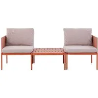 Produktbild BELIANI Lounge-Set Orange Aluminium Modular 3-teilig
