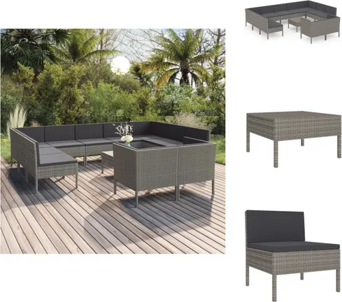 vidaXL 12-tlg. Garten-Lounge-Set mit Auflagen