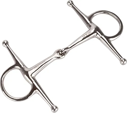 Equinate Schenkeltrense Edelstahl 16mm - Einfach gebrochen - Gebrochene Gebisse für präzise Kontrolle, ideal für empfindliche Maulwinkel, sorgt für direkten Kontakt und sanfte Anlehnung beim Reiten.