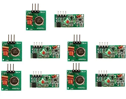DollaTek 5Pcs 433 MHz Empfänger und Funk- Sende Modul Superregeneration Wireless Transmitter-Modul Empfängermodul Einbrecher Alarm 433M Receiver Module Burglar Alarm für Raspberry pi