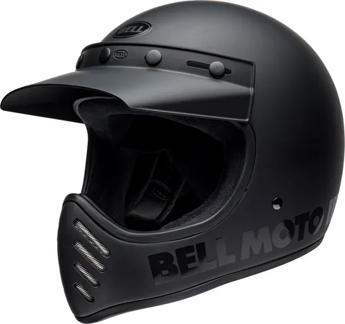 Bell Moto-3 Classic Motocrosshelm - Matt-Schwarz XL 7152048 - Motorradhelm mit legendärem Design, modernem Schutz und innovativem Velocity Flow Ventilation™ System für optimale Kühlung während der Fahrt.