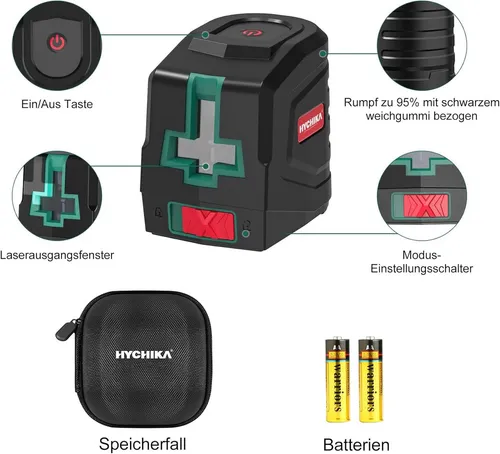 HYCHIKA Laserwasserwaage HYCHIKA Cross Line Laser Green von HYCHIKA
