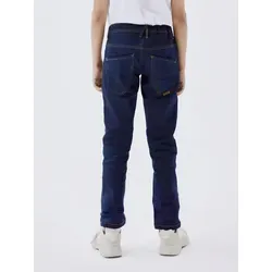 NAME IT Mädchen Nkmrobin Dnmthayer Swe Pant Noos Hose, Dark Blue Denim - Hosen für Mädchen mit verstellbarem Bund und weichem Sweatdenim für optimalen Tragekomfort und einen lässigen Look.