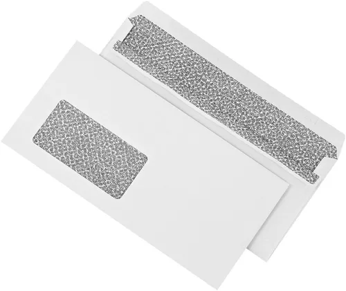 Selbstklebende Briefumschläge DIN lang mit Fenster, 110 x 220 mm - Praktische Briefumschläge DIN lang, 110 x 220 mm, selbstklebend und mit Fenster, ideal für einfachen Versand und Präsentation. 1.000 Stück im Pack.