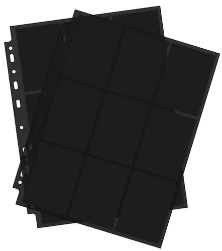 Arkero-G 18-Pocket Pages SCHWARZ 9er Hüllen Seite Ordner Magic Pokemon Karten 10