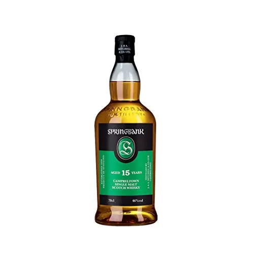 Springbank 15 Jahre - Campbeltown Single Malt Scotch Whisky - Whisky, 15 Jahre gereift mit komplexen Sherry-Aromen und intensiver Bronzefarbe, unfiltriert und ohne Farbstoffe für puren Genuss.
