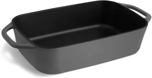 SPRINGLANE Gusseisen Auflaufform Grau - 39,2 x 21,2 cm, 4 l - Vielseitige Gusseisen Auflaufform, ideal für Herd und Ofen. Robustes, kratzfestes Material mit praktischen Griffen für einfachen Transport. Elegant im Design und perfekt für jede Küche.
