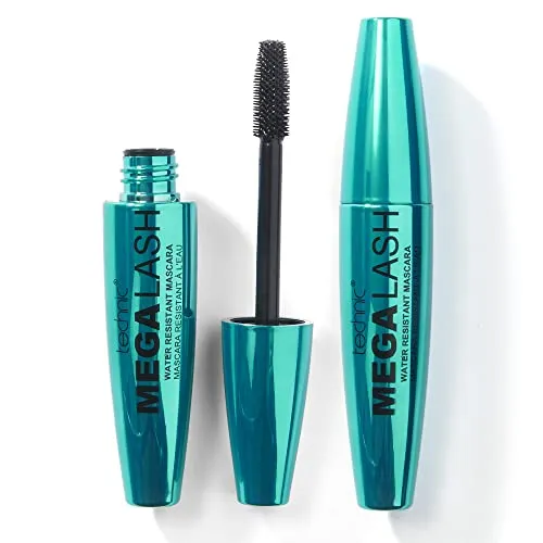 Technic Mega Lash wasserfestes Mascara Duo - 2 Stück - Ultraschwarz, wasserfeste & wimpernaufbauende Formel für wischfeste, voluminöse Glamour-Wimpern - Vegan - 2 x 12ml
