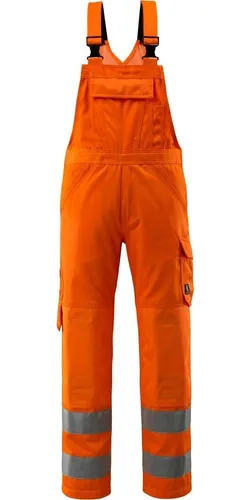 Mascot Latzhose Devonport - Fluoreszierende Latzhose mit Reflexen für erhöhte Sichtbarkeit. Schmutzabweisend und ergonomisch geformt, ideal für den professionellen Einsatz. Verstellbare Schulterträger und praktische Taschen bieten Komfort und Funktionalität.