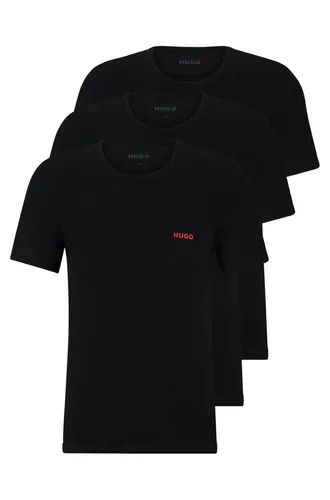 HUGO Herren T-Shirt RN Triplet P - Dreier-Pack aus Baumwolle mit Logo-Print - T-Shirts für Herren, Regular Fit mit Rundhalsausschnitt, ideal für einen lässigen Look und höchsten Tragekomfort.