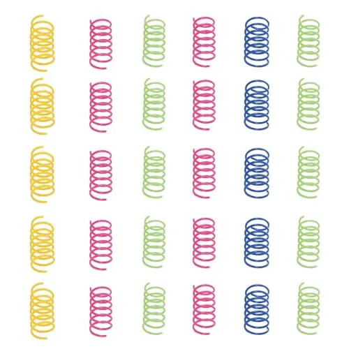 SLAXJNE 30 Stück Bunte Katzenfedern, Katzenspielzeug Spiralfedern, Katzenspielzeug Spirale