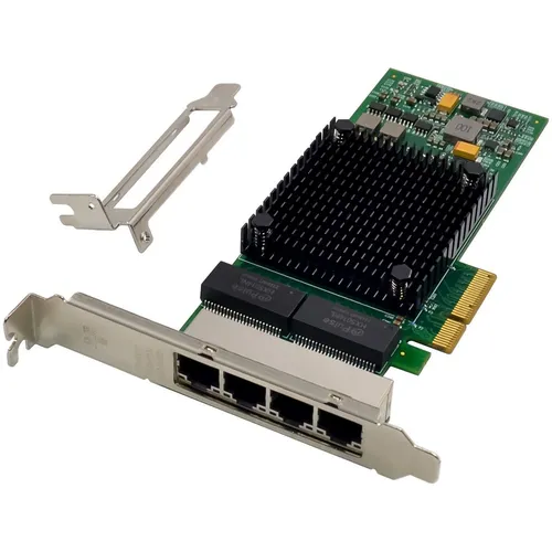 InLine Quad Gigabit Netzwerkkarte, 4x RJ45 1Gb/s - Netzwerkkarte mit vier RJ45-Anschlüssen für stabile Verbindungen. Ideal für virtualisierte Umgebungen dank Intel I350AM2*2 Chipsatz und Unterstützung für Energy Efficient Ethernet.