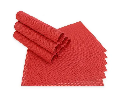 matches21 HOME & HOBBY Platzset Tischsets ELEGANCE 12er Set Rot als Tischuntersetzer, (12-St), Abwaschbare Platzsets als Tischunterlagen für Ess-Tisch Tisch-Deko