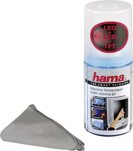Hama Bildschirmreiniger 00078302 Reinigungsgel 200ml - Reinigungsgel für Flachbildschirme, antistatisch und tropffrei, inkl. hochwertigem Mikrofasertuch für eine gründliche, fusselfreie Reinigung.