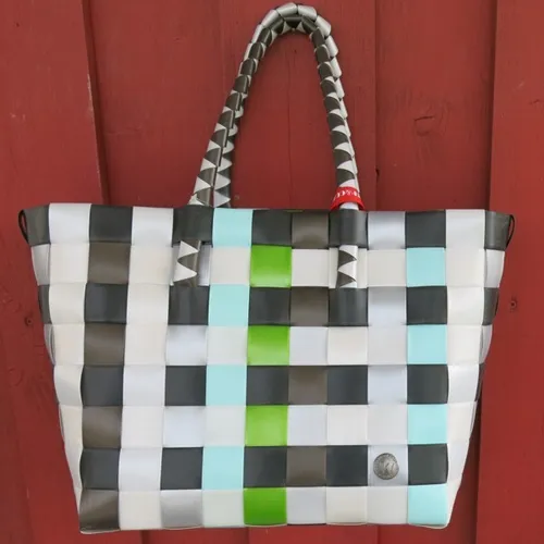 Witzgall ICE BAG 5010 13 Shopper Einkaufskorb Tasche Korb schwarz weiß grün