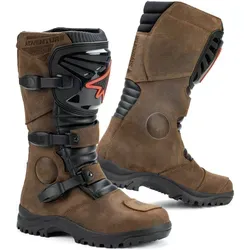 Stylmartin Overlander WP Stiefel - Wasserdicht & Atmungsaktiv - Braun/Schwarz - 42 EU - Motorradstiefel Overlander WP aus hochwertigem, wasser-gefettetem Leder, ideal für alle Wetterbedingungen. Mit rutschfester Gummisohle für sicheren Halt und ergonomischem Design für maximalen Komfort.