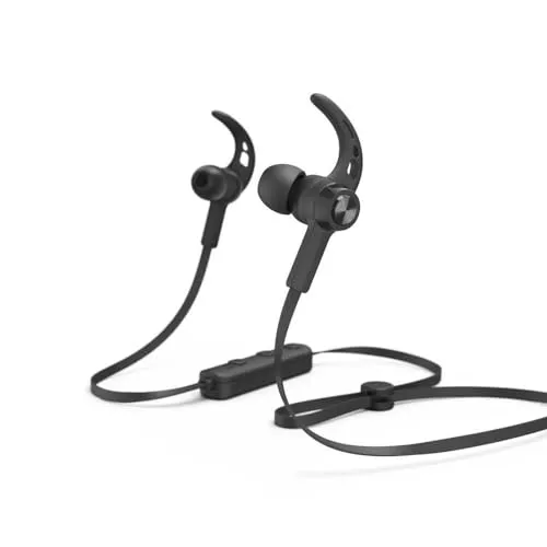 Hama Freedom Run kabellose Kopfhörer mit Nackenbügel (In-Ear-Bluetooth-Kopfhörer mit Mikrofon, 6 Stunden Akkulaufzeit, ideal für Sport, Laufen, Fahrrad, Fitnessstudio, Sprachsteuerung) Schwarz