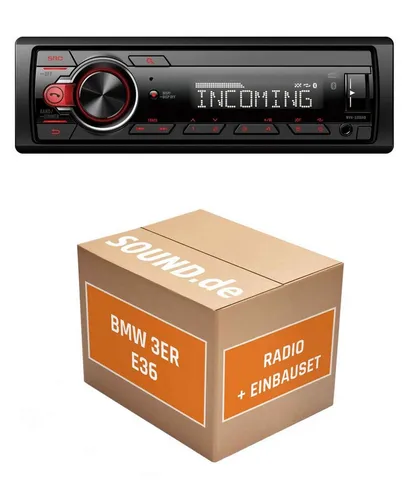 JUST SOUND best choice for caraudio Autoradio Einbaupaket Pioneer MVH330DAB für BMW 3er E36 Telefonieren Autoradio (RDS, AM/FM Radio, Animiertes Display, Freisprecheinrichtung, 1 DIN)