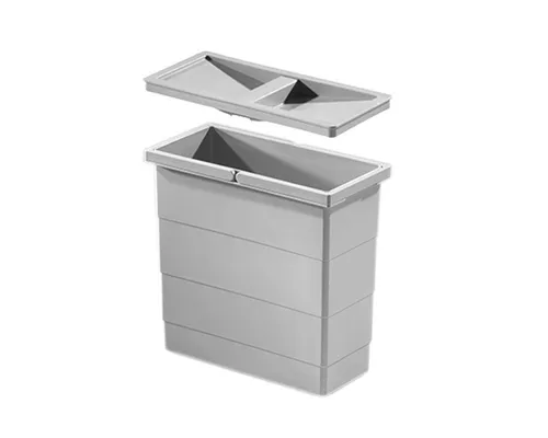 Hailo Inneneimer 1102449 mit Deckel 12 L - Haushaltszubehör: Robuster Inneneimer aus grauem Kunststoff mit 2 Henkeln für einfachen Transport und festen Halt von Müllbeuteln. Ideal für den Austausch in Ihrer Hailo Mülltrennung.