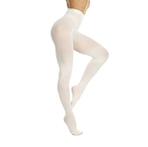 Frola Nur die Damen Strumpfhose 80 Den Blickdicht Microfaser Weich Damenstrumpfhose (L/XL, Elfenbein)