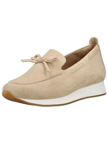 Peter Kaiser Veloursleder Slipper Beige 40,5 EU - Elegante Slipper aus Veloursleder in Sandfarbe, ideal für den Alltag. Mit bequemen Blockabsatz (3 cm) und hochwertigem Lederfutter für optimalen Tragekomfort.