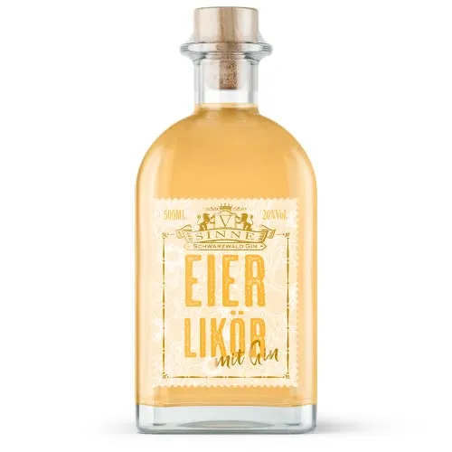 Eierlikör mit Gin Manufakturqualität aus weltweit prämierter Brennerei - Ohne Sahne & Milch (Laktosefrei) - 500 ml