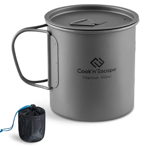 COOK'N'ESCAPE Titan Becher, ultraleichte robuste Camping Tasse, 450ml