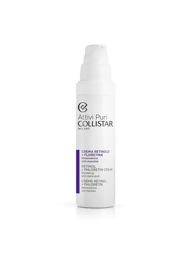 Collistar Attivi Puri Crema Retinolo + Floretina - Gesichtspflege mit Retinol & Phloretin, reduziert Falten und Pigmentflecken für einen strahlenden Teint und glatte Haut.