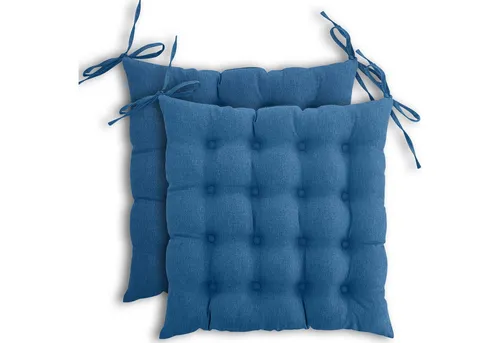 wometo Stuhlkissen Prime 40x40 2er Set, OEKO-TEX®, Sitzkissen mit Steppung & Bändern