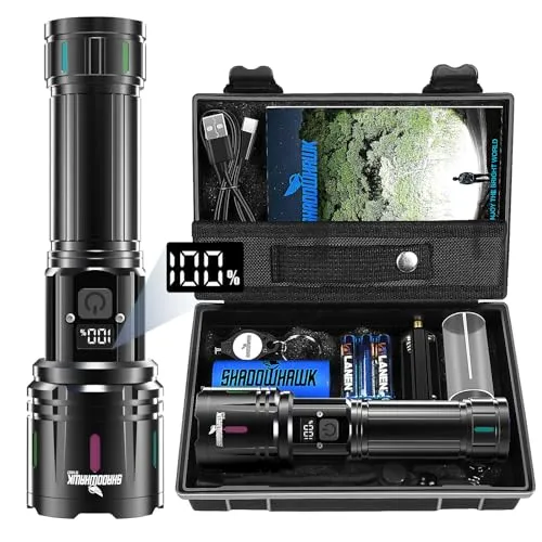 Shadowhawk Taschenlampe LED Aufladbar 1000000 Lumen