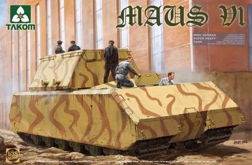 Takom TAK-2049 Modellbausatz WWII German Super Heavy Tank Maus V1 - Standmodellbau: Panzer, detailgetreuer Plastikmodellbausatz des legendären Super Heavy Tanks für anspruchsvolle Modellbauer.